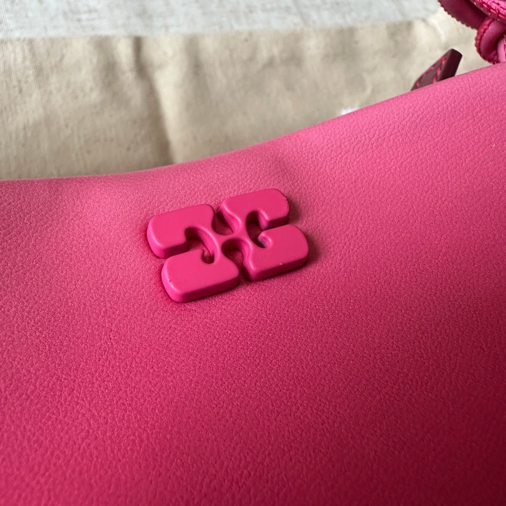 NWT GANNI Bou Bag Mini Gradient in Hot Pink Leather Crossbody - Picture 7 of 16